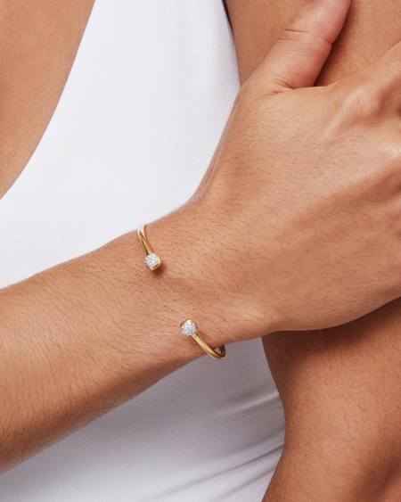 Davie Double Diamond Cuff Bracelet