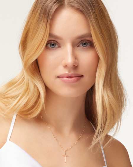 Thin Cross Charm Necklace