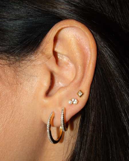 0.1 ct Michelle 14k Yellow Gold Stud Earrings in White Diamond