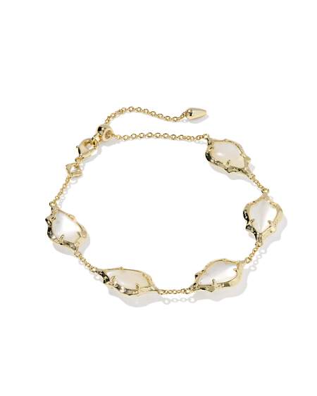 Adriana Scallop Frame Gold Delicate Chain Bracelet 