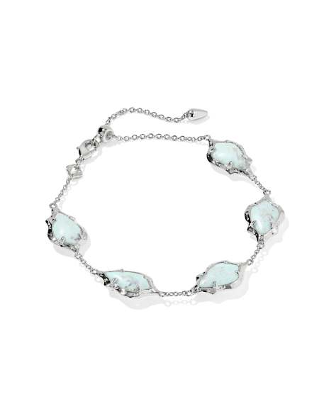 Adriana Scallop Frame Silver Delicate Chain Bracelet 