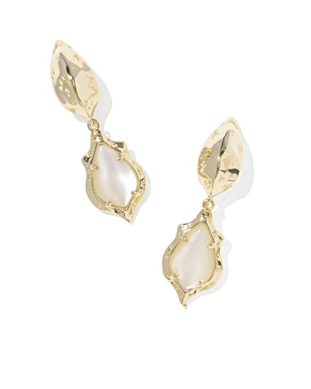 Adriana Scallop Frame Gold Huggie Earrings 