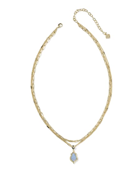 Adriana Scallop Frame Gold Multi Strand Necklace 