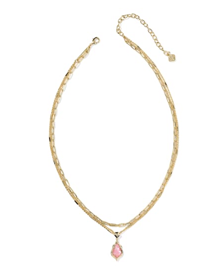 Adriana Scallop Frame Gold Multi Strand Necklace 