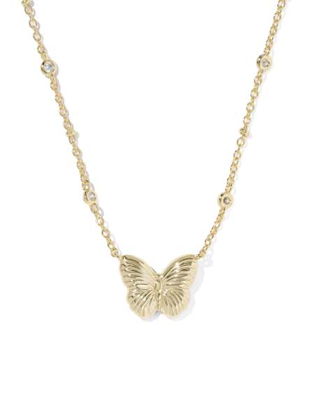 Cailey Butterfly Gold Short Pendant Necklace 