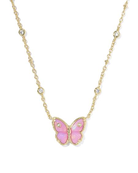 Cailey Butterfly Gold Short Pendant Necklace 