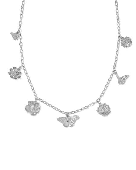 Cailey Vintage Silver Charm Necklace