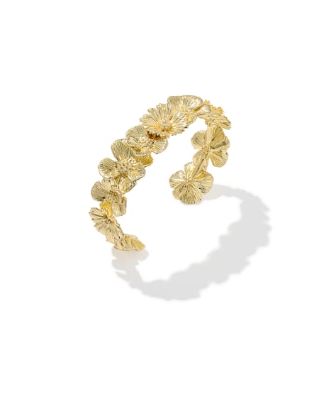 Cailey Flower Gold Cuff Bracelet 