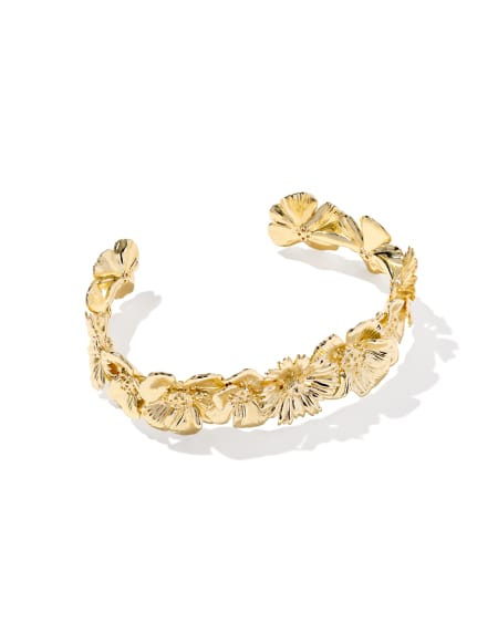 Cailey Flower Gold Cuff Bracelet 