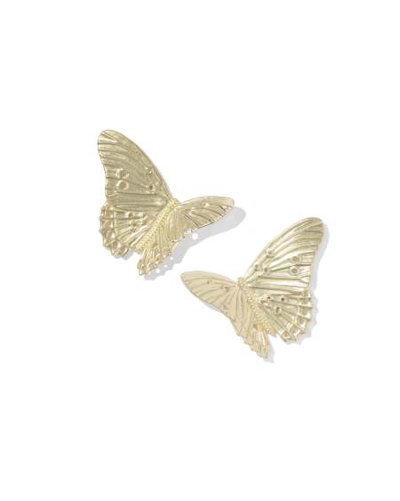 Cailey Butterfly Gold Statement Stud Earrings