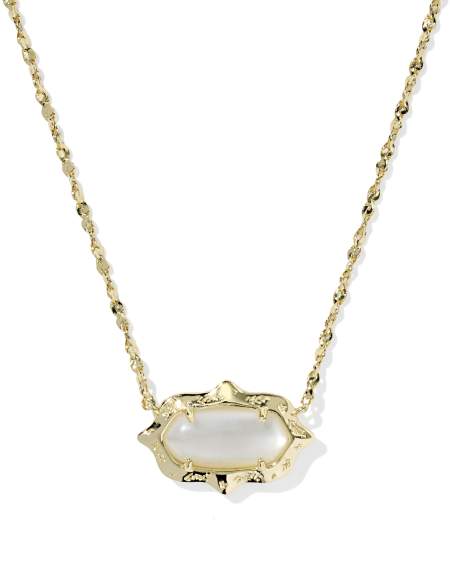 Elisa Scallop Frame Gold Short Pendant Necklace