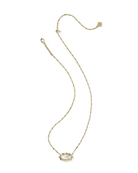 Elisa Scallop Frame Gold Short Pendant Necklace