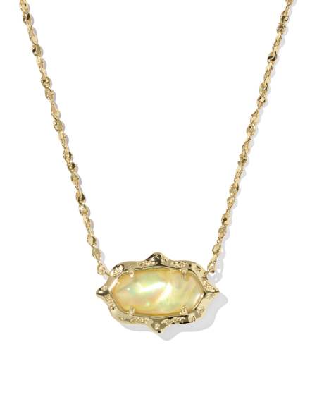 Elisa Scallop Frame Gold Short Pendant Necklace
