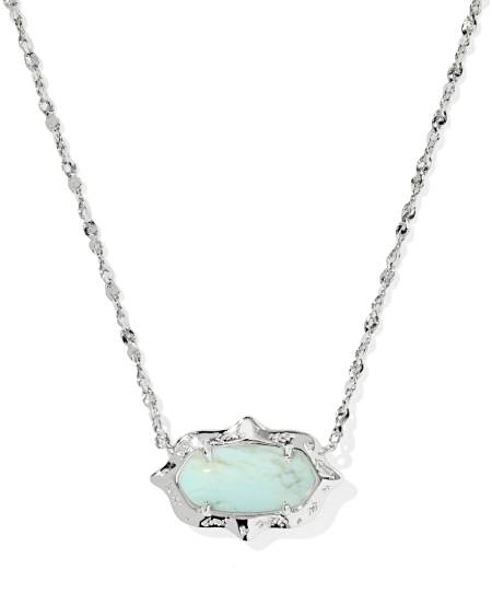 Elisa Scallop Frame Silver Short Pendant Necklace