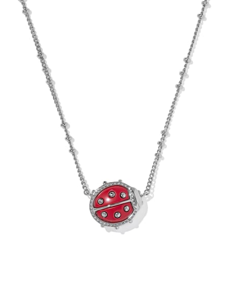 Ladybug Silver Short Pendant Necklace 
