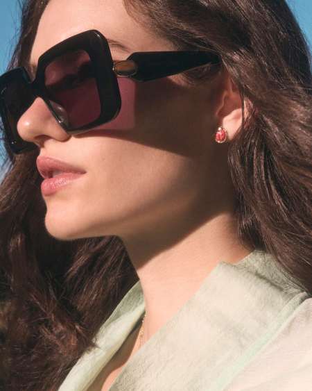 Ladybug Gold Stud Earrings 