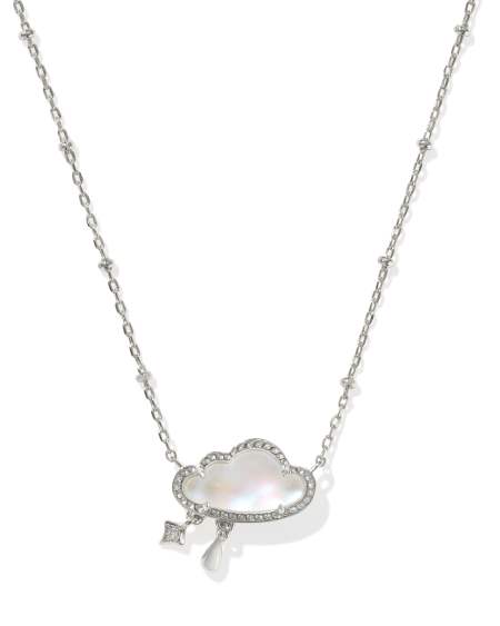 Celeste Cloud Silver Short Pendant Necklace
