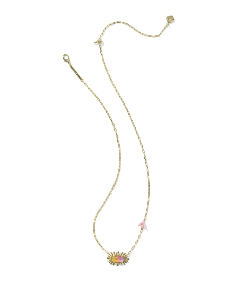 Elisa Bird Gold Short Pendant Necklace