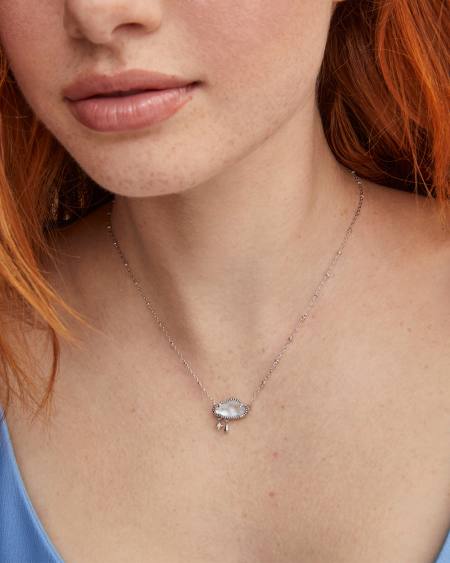 Celeste Cloud Silver Short Pendant Necklace