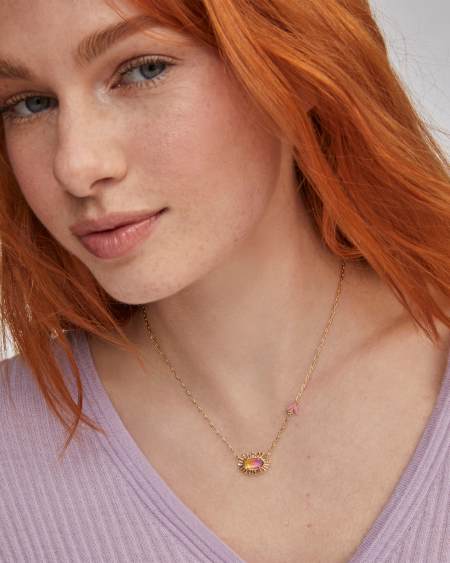 Elisa Bird Gold Short Pendant Necklace