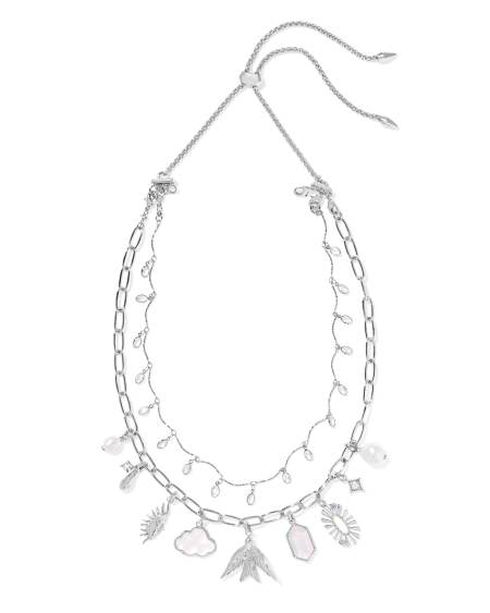 Melody Convertible Silver Statement Charm Necklace in Freshwater