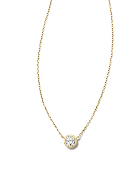 0.25 ct Lab Grown White Diamond Audrey Pendant Necklace in 14k Yellow Gold