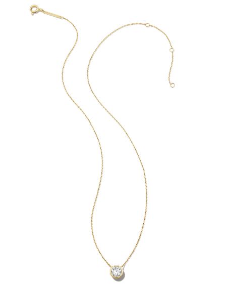 Lab Grown White Diamond Audrey Pendant Necklace in 14k Yellow Gold