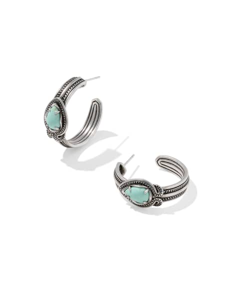 Tedi Vintage Silver Huggie Earrings