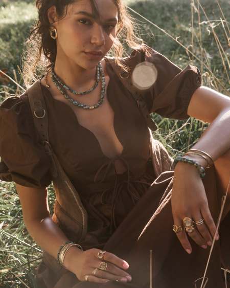 Beaded Vintage Gold Collar Necklace