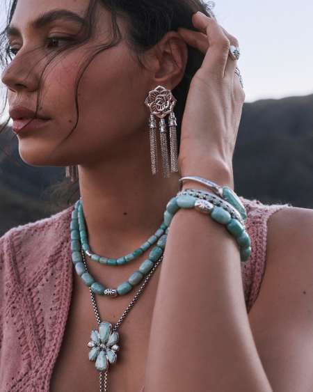 Beaded Vintage Silver Statement Collar Necklace