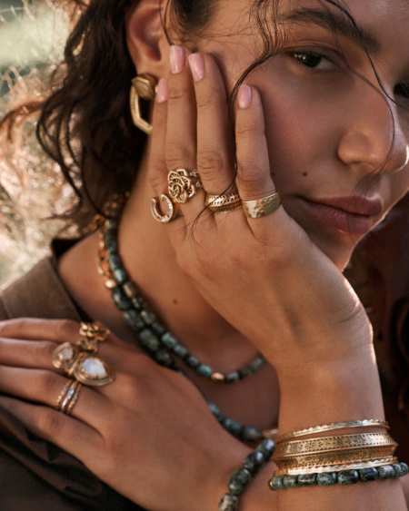 Beaded Vintage Gold Stretch Bracelet