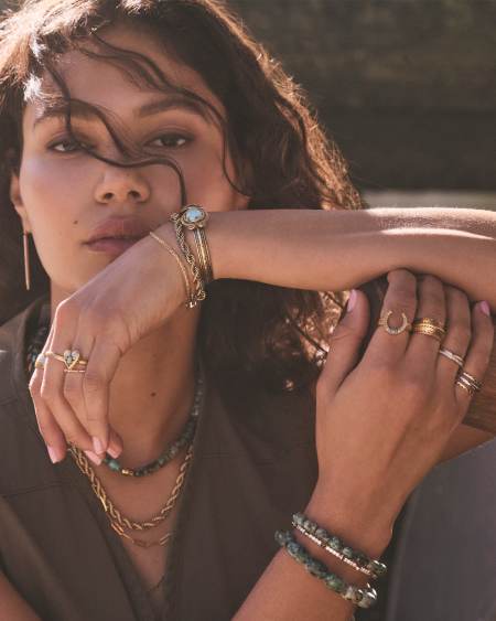 Beaded Vintage Gold Stretch Bracelet