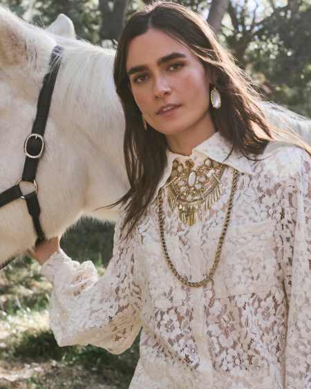 Elle Vintage Gold Etch Frame Drop Earrings in Iridescent Abalone