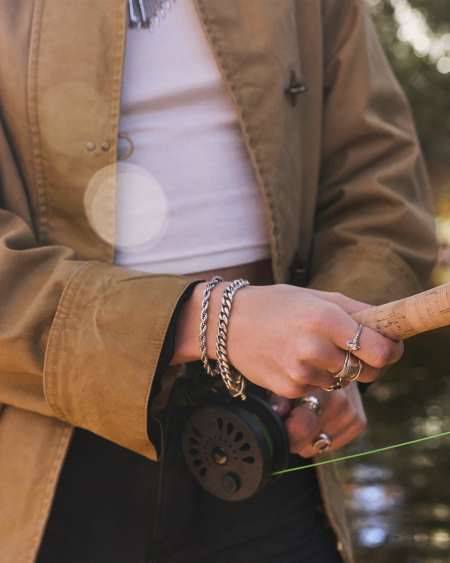 Noble Rope Link and Chain Bracelet in Vintage Silver