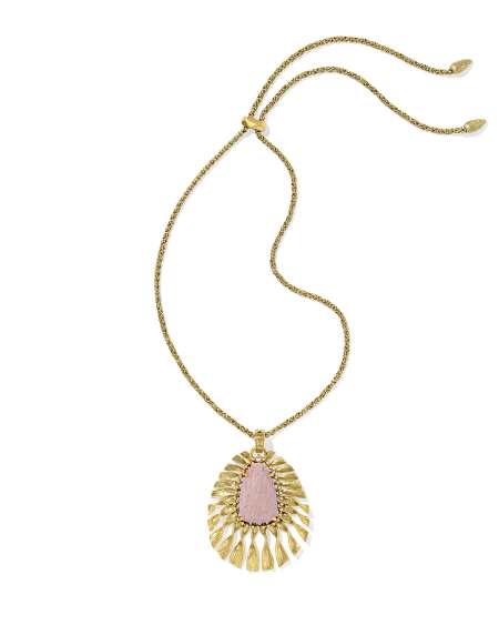 Zahara Vintage Gold Large Long Pendant