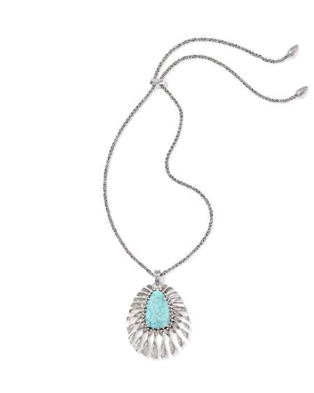 Zahara Vintage Silver Large Long Pendant