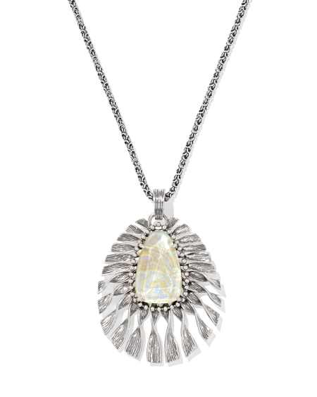 Zahara Vintage Silver Large Long Pendant