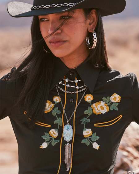 Rayne Vintage Silver Large Long Pendant