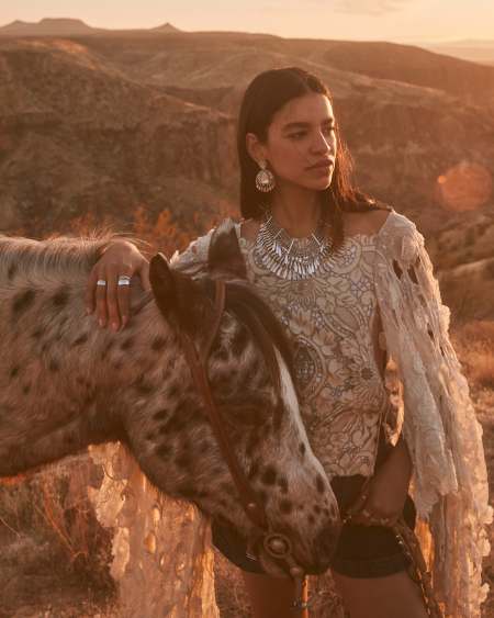 Zahara Vintage Silver Statement Necklace