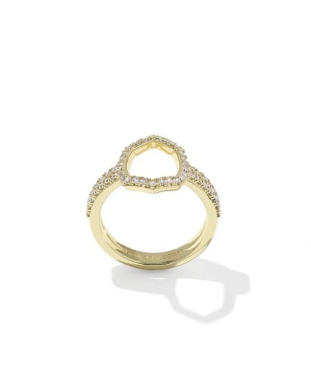 Daphne Pave Gold Cocktail Ring 