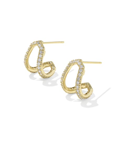 Daphne Pave Gold Huggie Earrings
