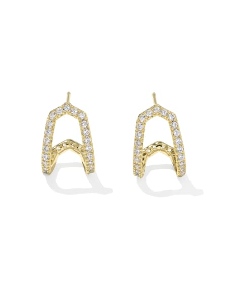 Daphne Pave Gold Huggie Earrings