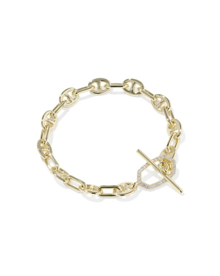 Elisa Toggle Gold Link and Chain Bracelet 