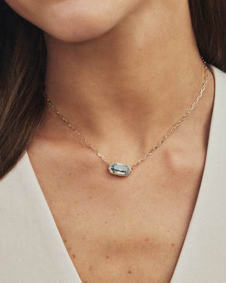 Elisa Luxe Gold Short Pendant Necklace 