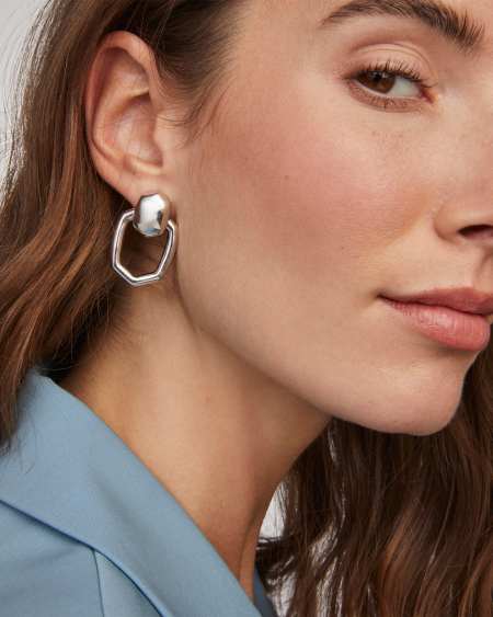 Kaia Silver Open Frame Earrings