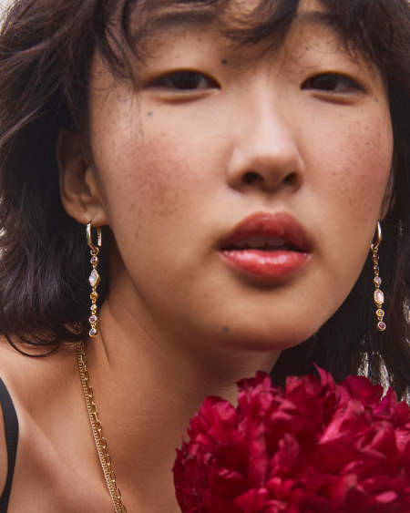 Mini Elisa and Abbie Gold Huggie Earrings