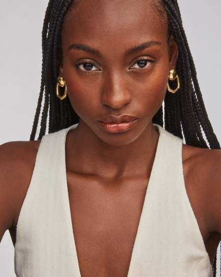 Kaia Gold Open Frame Earrings