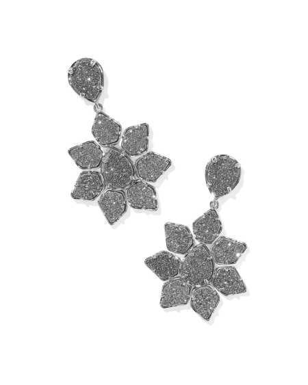 Greta Silver Drop Statement Earrings