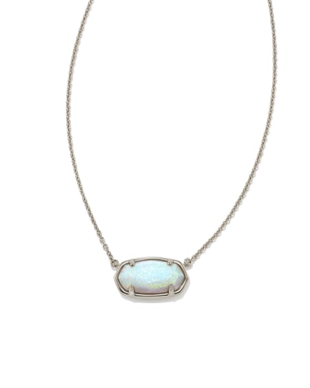 Elisa Sterling Silver Pendant Necklace in White Sterling Opal