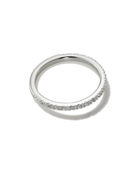 Arynn Sterling Silver Band Ring in White Sapphire